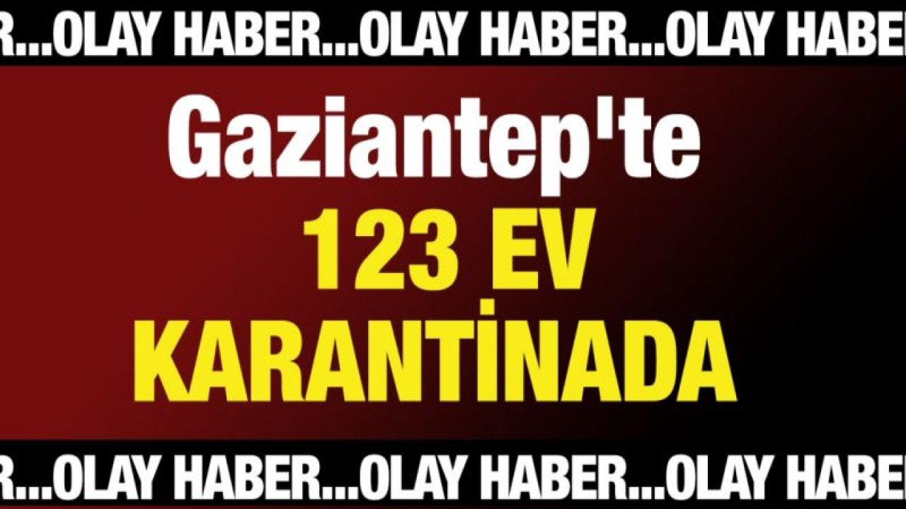 Gaziantep'te 123 ev karantinaya alındı