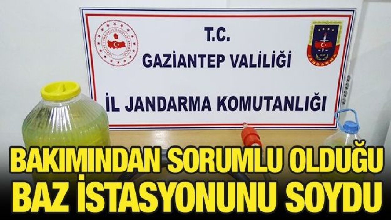 Bakımından sorumlu olduğu baz istasyonunu soydu