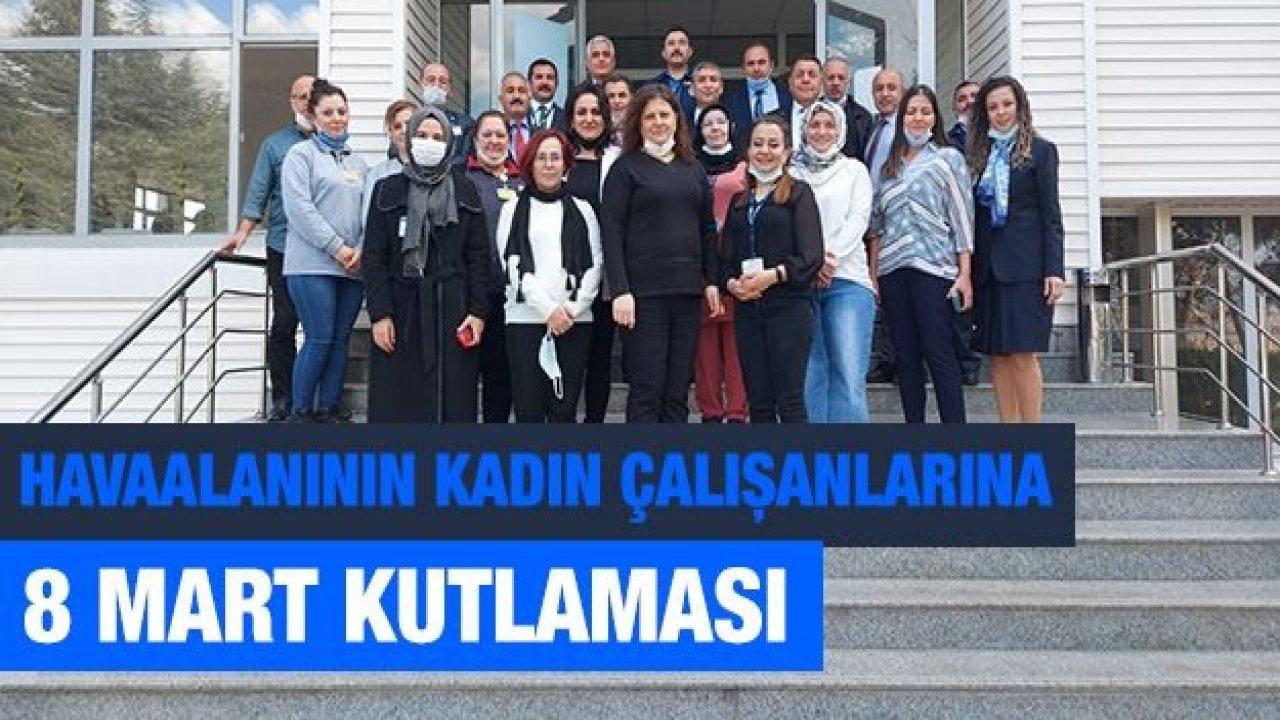 Havaalanının kadın çalışanlarına 8 Mart kutlaması