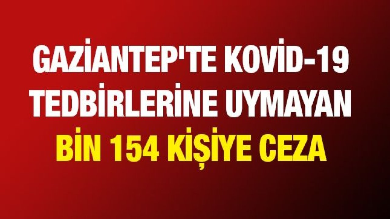 Gaziantep'te Kovid-19 tedbirlerine uymayan bin 154 kişiye ceza