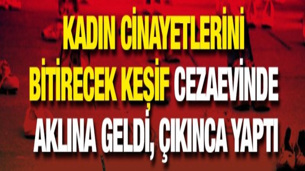 Kadın cinayetlerini bitirecek keşif Cezaevinde aklına geldi, çıkınca yaptı