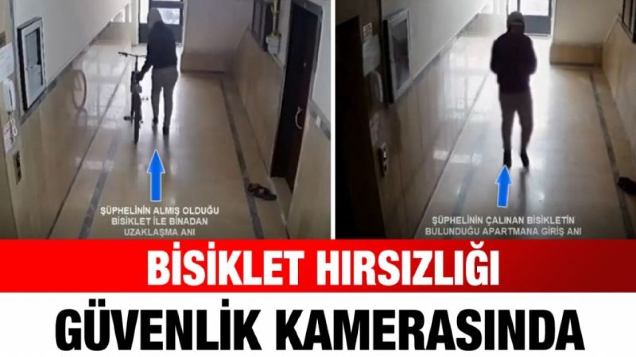 Bisiklet hırsızlığı güvenlik kamerasında