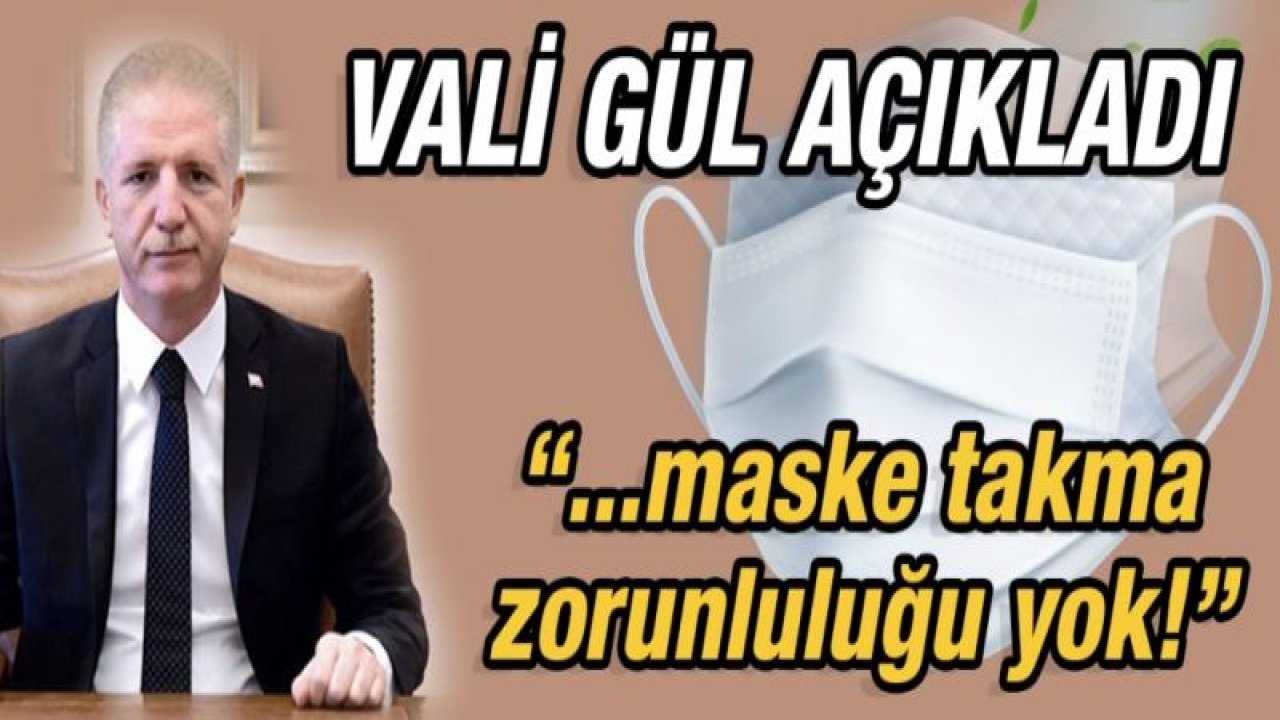 Vali Davut Gül açıkladı; "Tek kişinin maske takma zorunluluğu yok!"