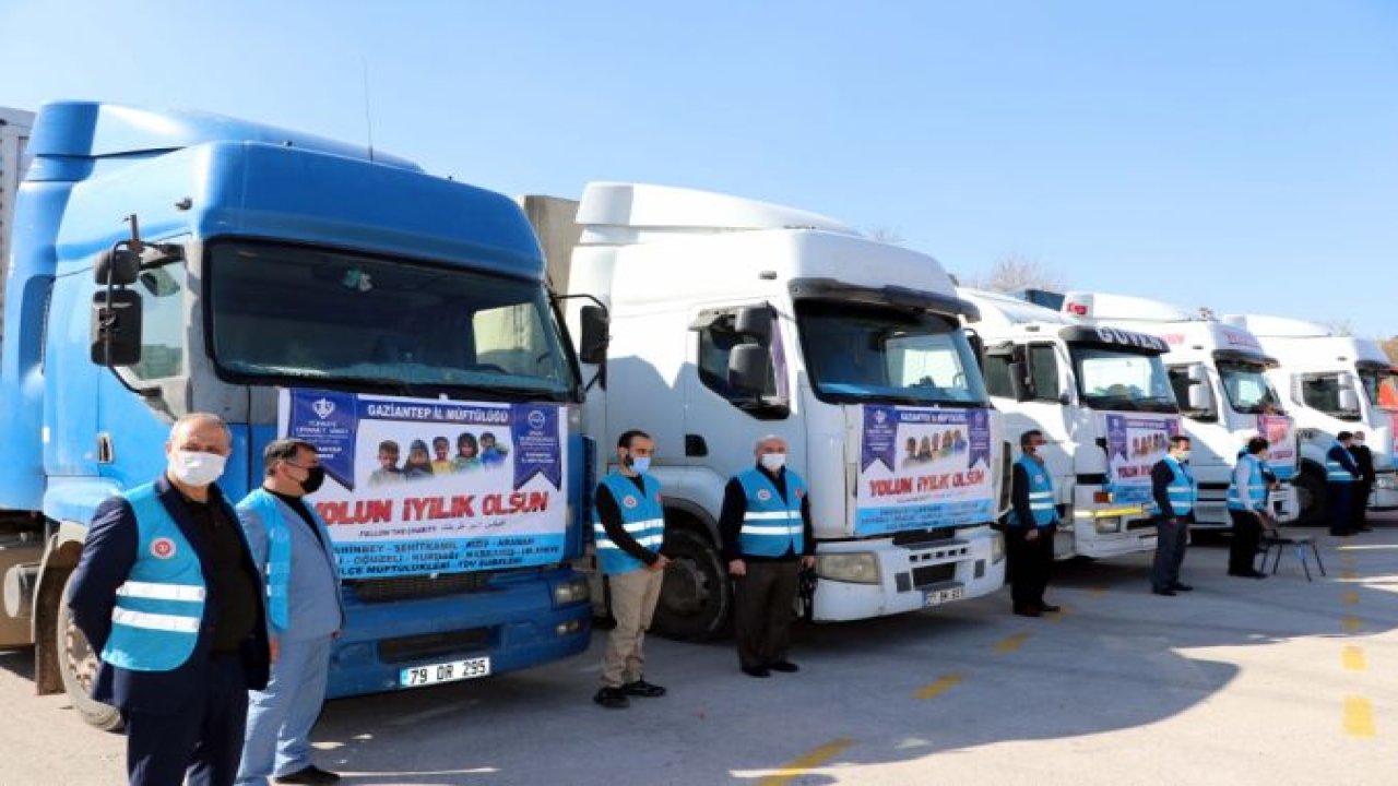 Gaziantep'ten Suriye'ye 5 tır insani yardım gönderildi