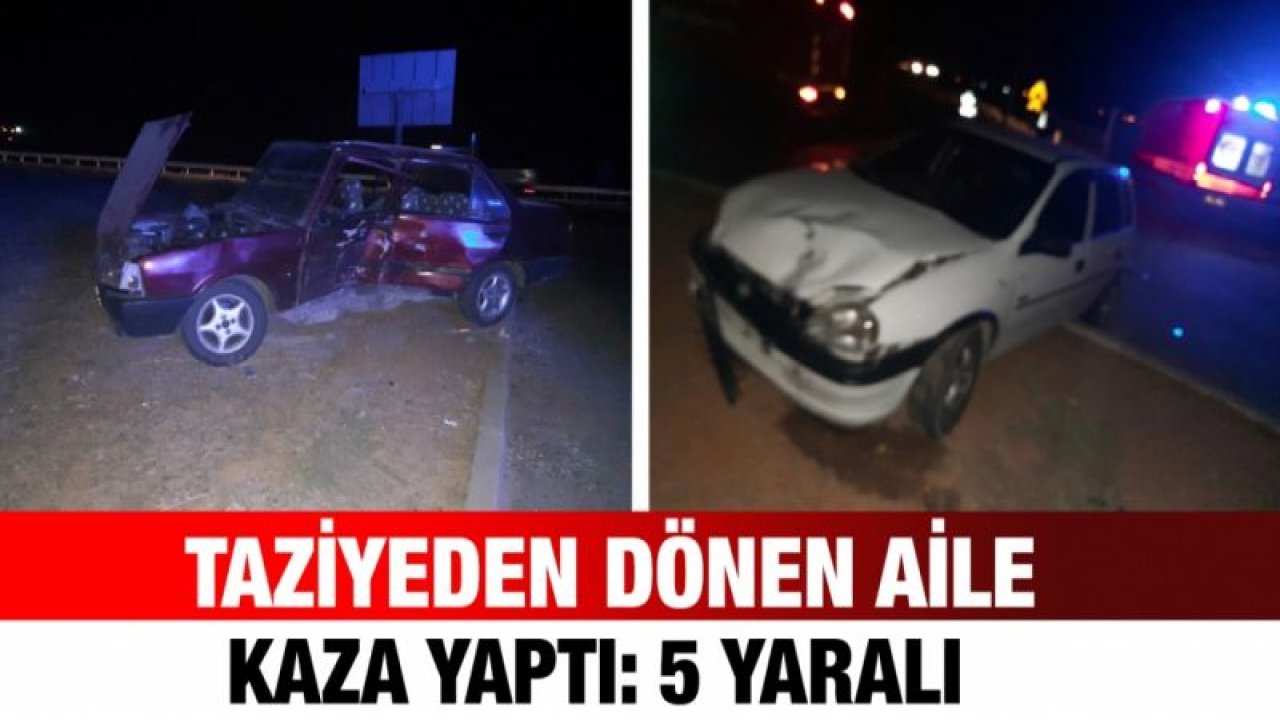 Taziyeden dönen aile kaza yaptı: 5 yaralı