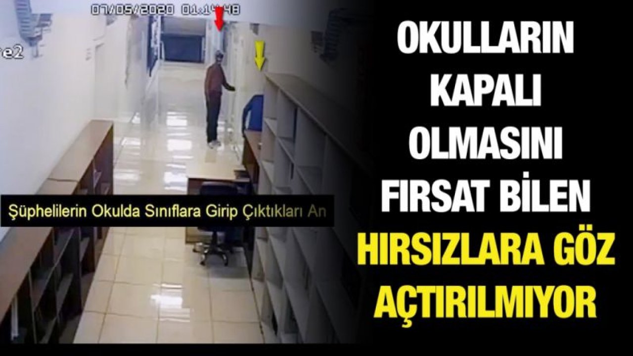 Okuldaki hırsızlık anı kamerada