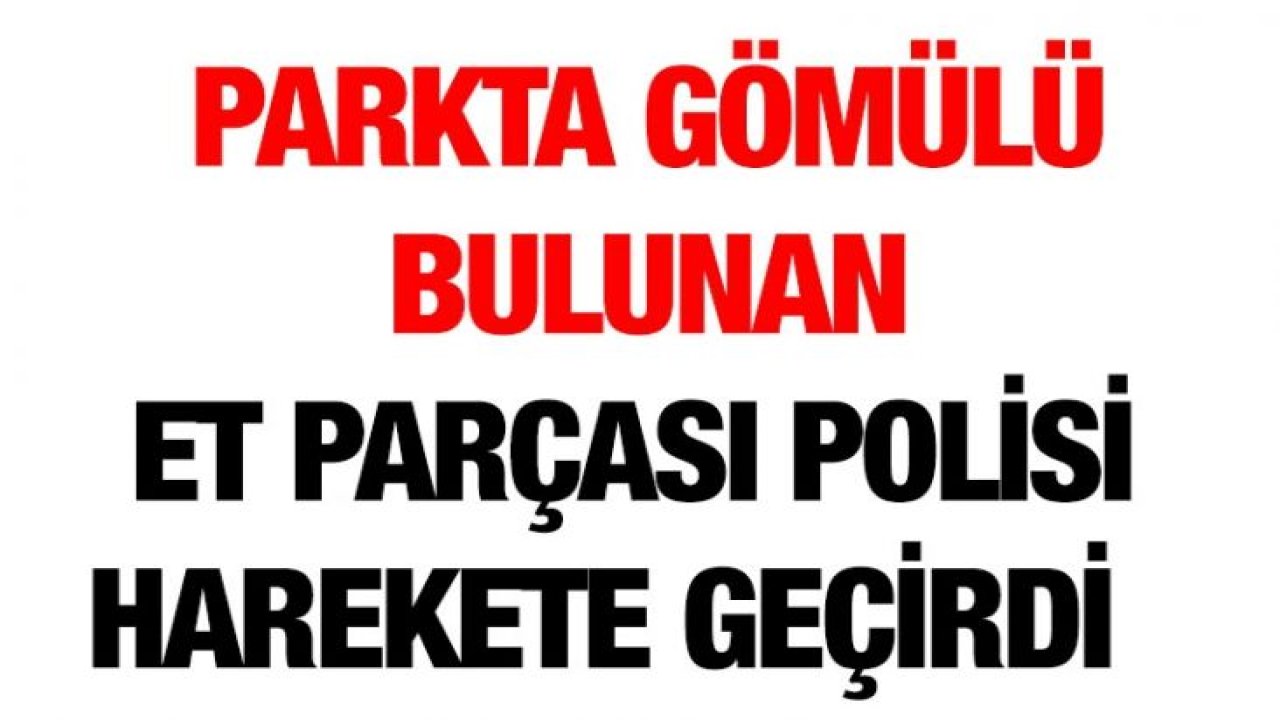 Parkta gömülü bulunan et parçası polisi harekete geçirdi