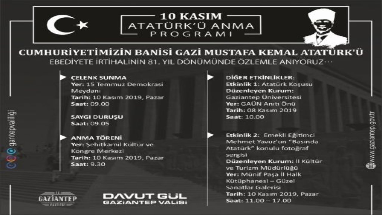 İŞTE 10 KASIM PROGRAMI