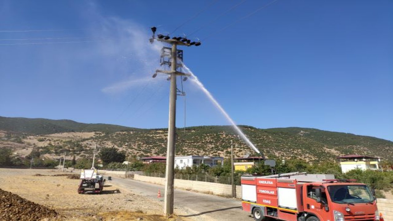 Yüksek gerilim hatlarında tazyikli su ile temizlik