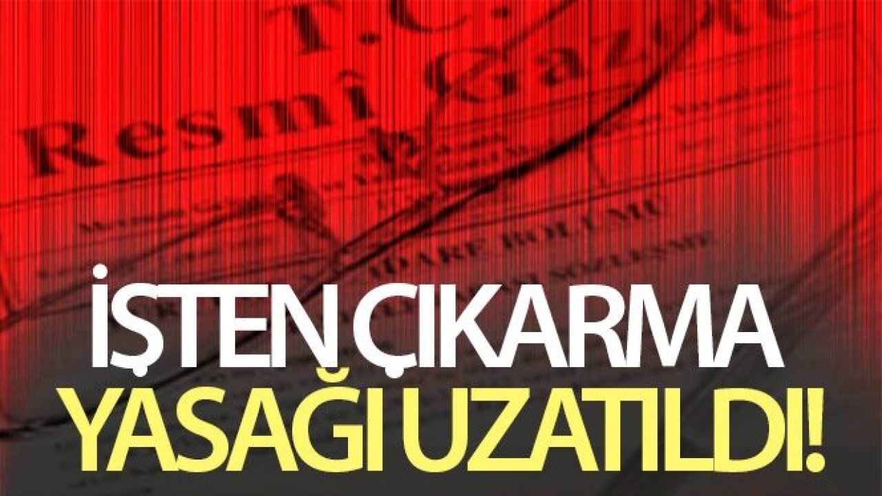 İşten çıkarma ve ücretsiz izin desteği Resmi Gazete