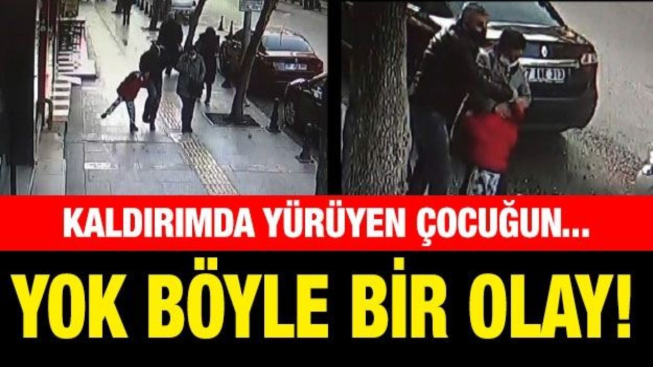 Kaldırımda yürüyen çocuğun üzerine taş düştü