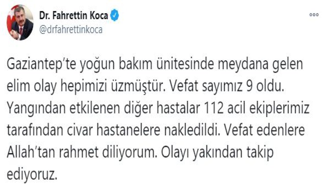 Bakan Koca'dan açıkladı: Gaziantep'teki patlamada ölü sayısı yükseldi