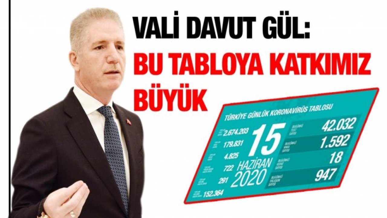 Vali Davut Gül: Bu tabloya katkımız büyük