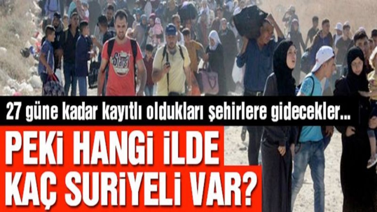 Suriyeliler kayıtlı oldukları illere gidecek'¦ Peki hangi ilde kaç Suriyeli var