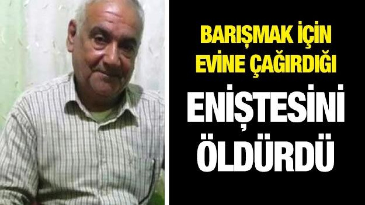 Barışmak için evine çağırdığı eniştesini öldürdü