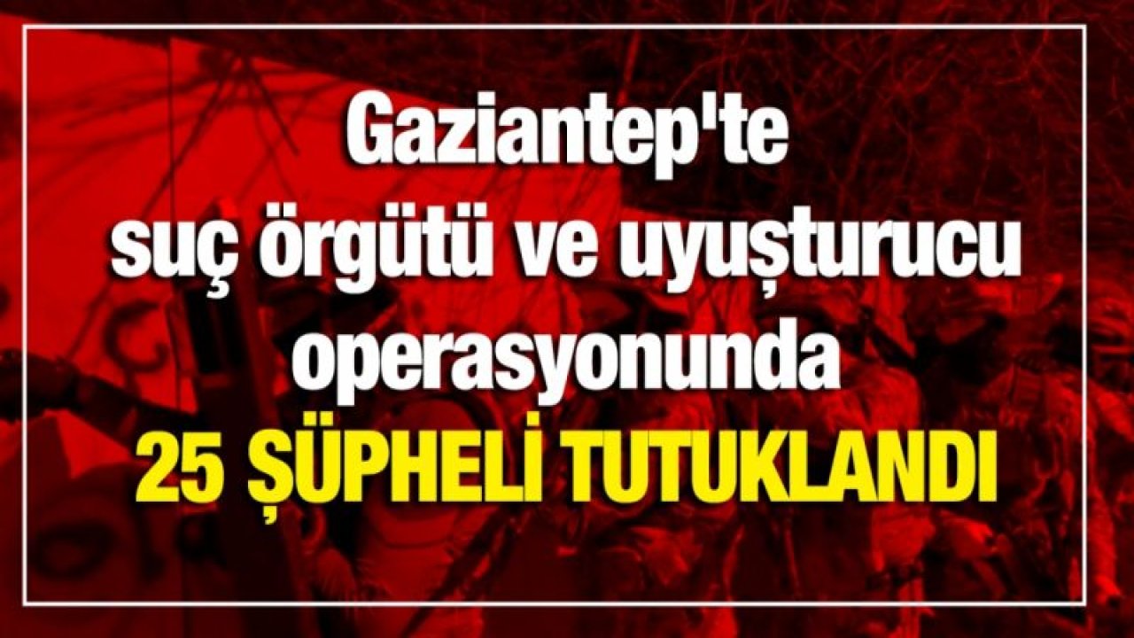 Gaziantep'te suç örgütü ve uyuşturucu operasyonunda 25 şüpheli tutuklandı