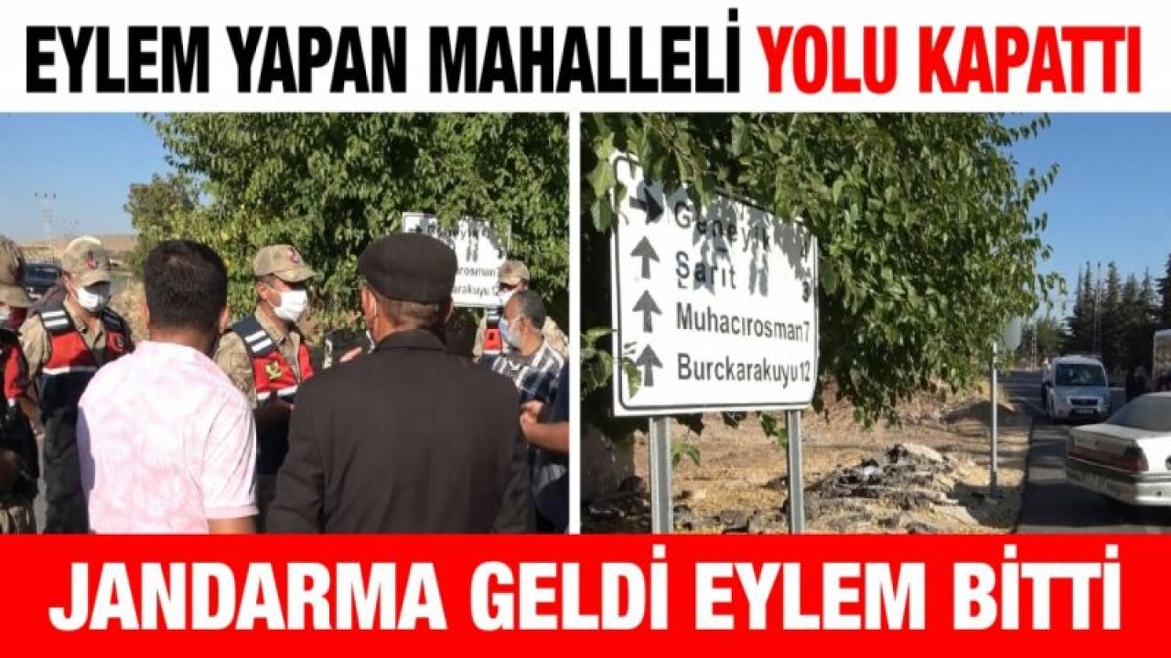 Eylem yapan mahalleli yolu kapattı