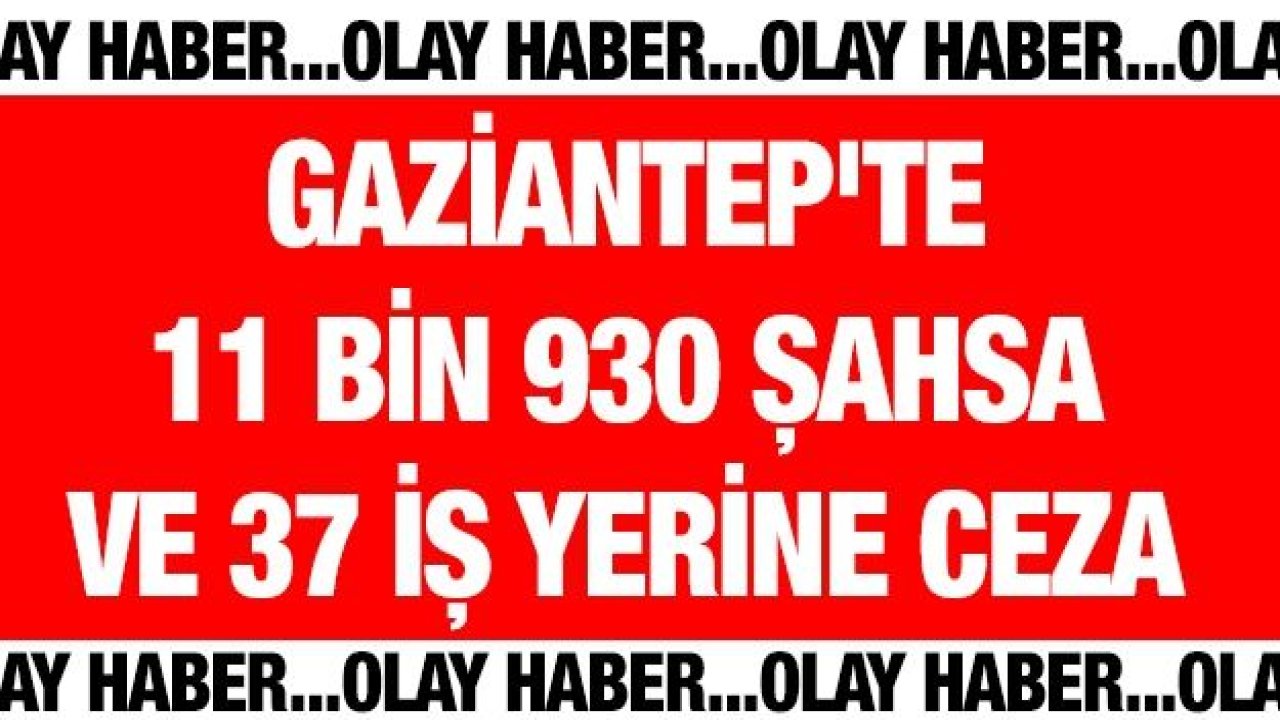 Gaziantep'te 11 bin 930 şahsa ve 37 iş yerine ceza