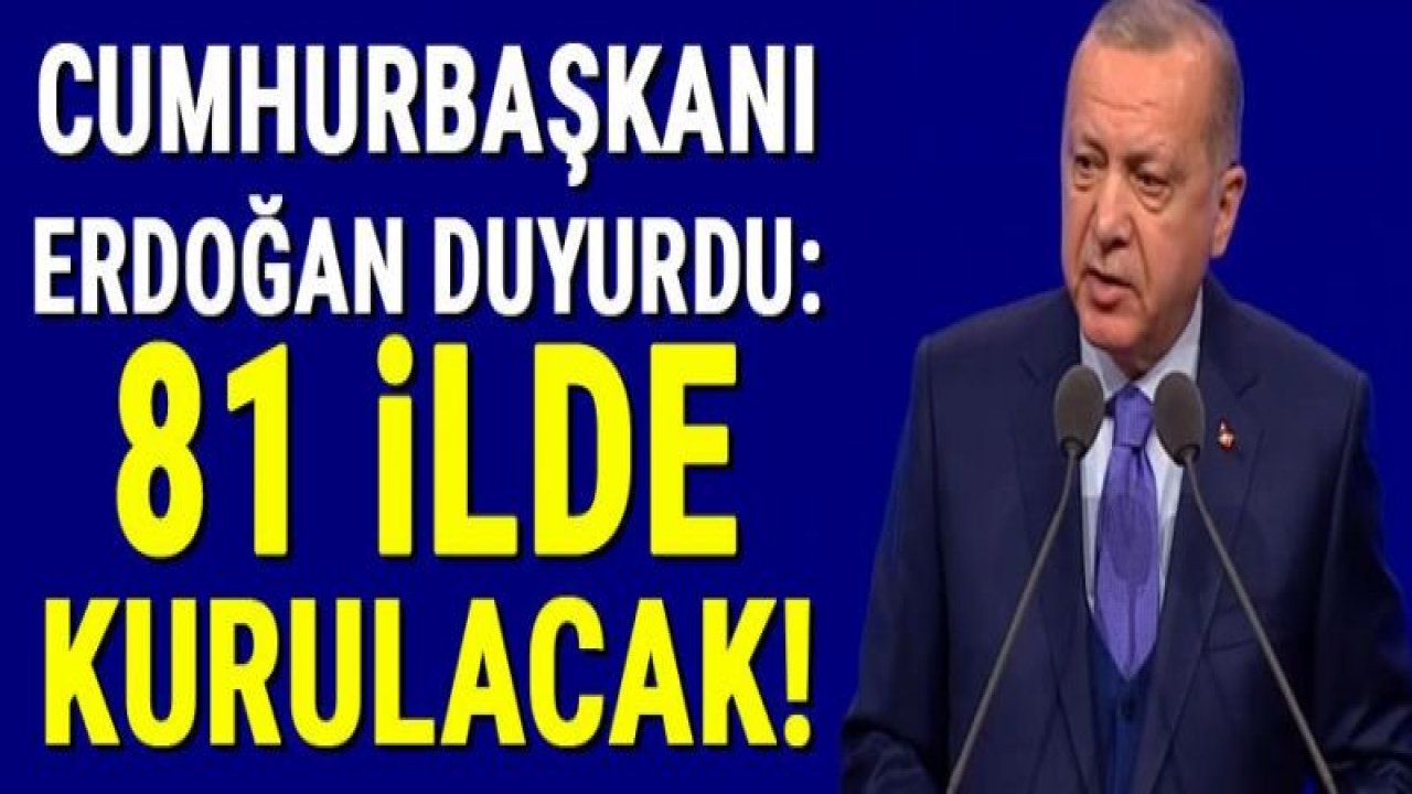 Cumhurbaşkanı Erdoğan duyurdu: 81 ilde kurulacak.