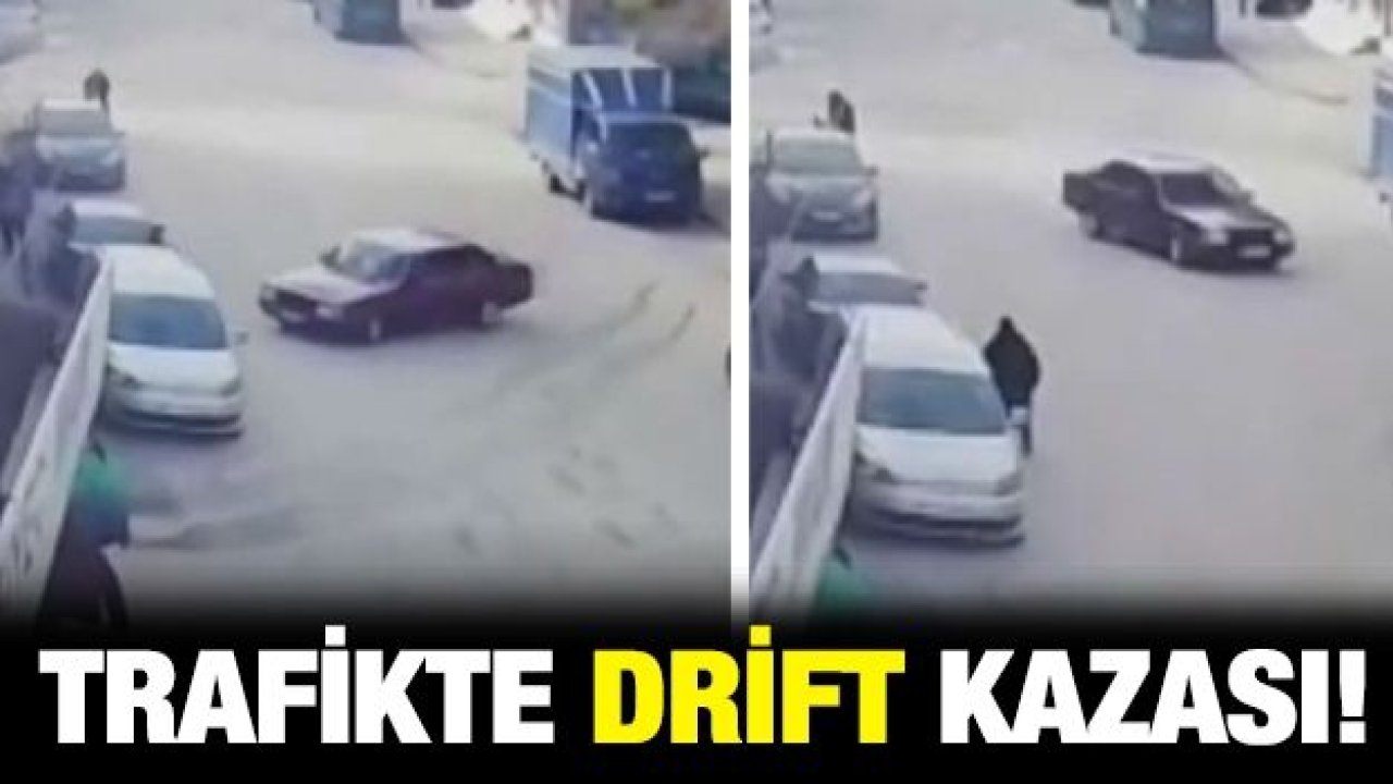 Trafikte drift kaza ile sonuçlandı