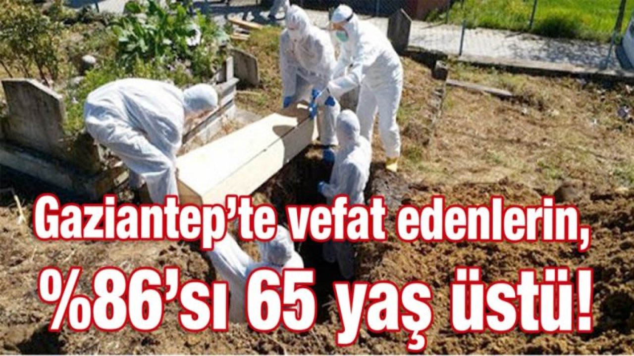 Gaziantep’te vefat edenlerin, yüzde 86’sı 65 yaş üstü!