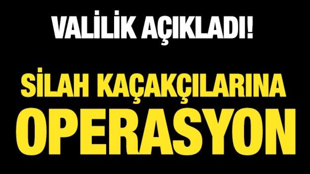 Silah Kaçakçılarına operasyon