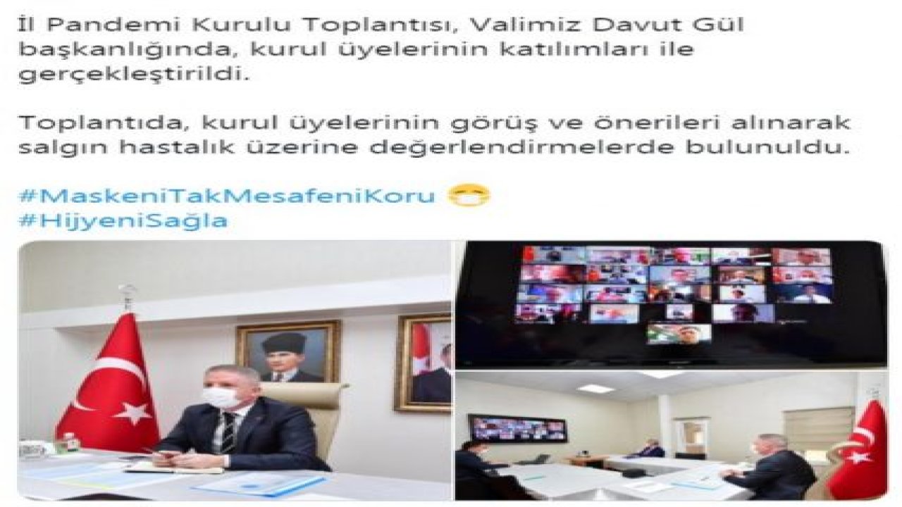 İl Pandemi Gaziantep Kurulu toplandı