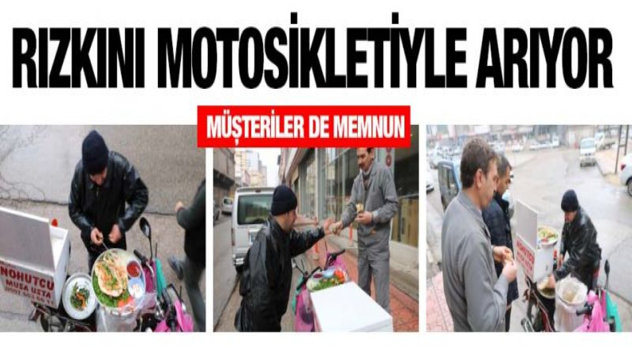 (Özel) Motorize dürümcü tezgahını motosikletinde taşıyor