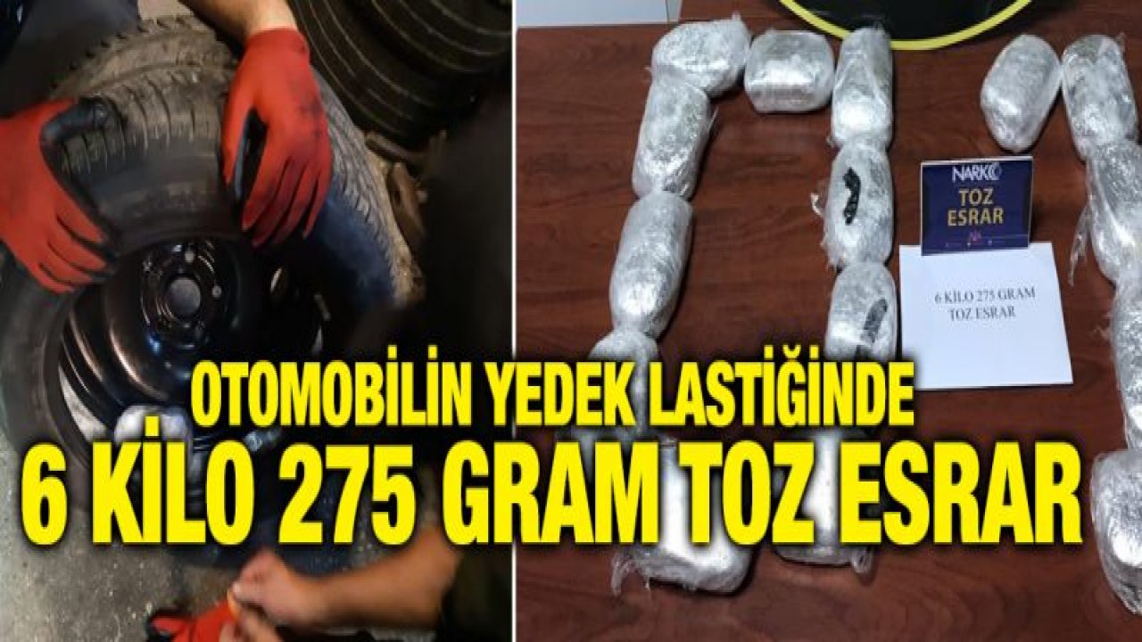 Yedek lastikten 6 kilo uyuşturucu çıktı