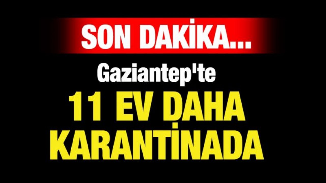 Gaziantep'te 11 ev daha karantinada