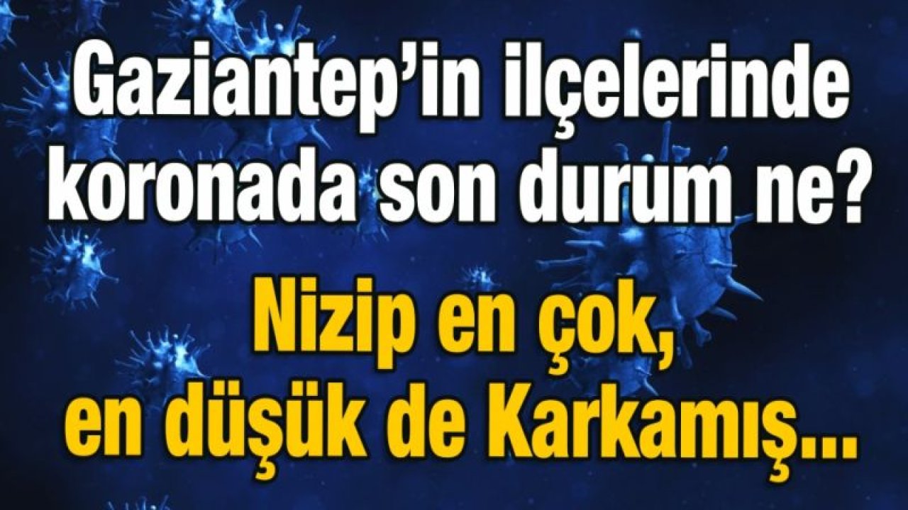 Gaziantep’in ilçelerinde koronada son durum ne?  Nizip en çok, en düşük de Karkamış...