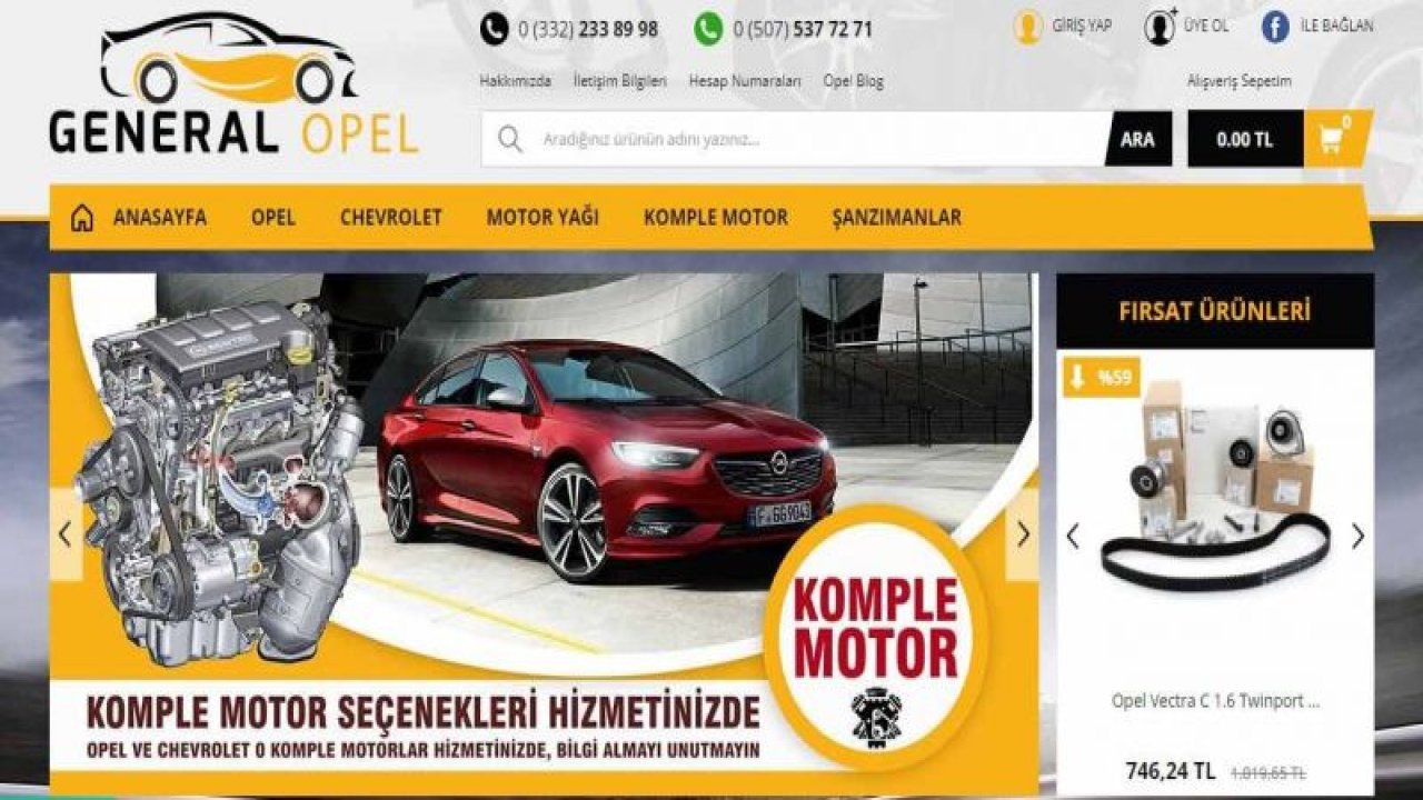 BağlantıOpel ve Chevrolet Online yedek parça sitesi: Generalopel.com