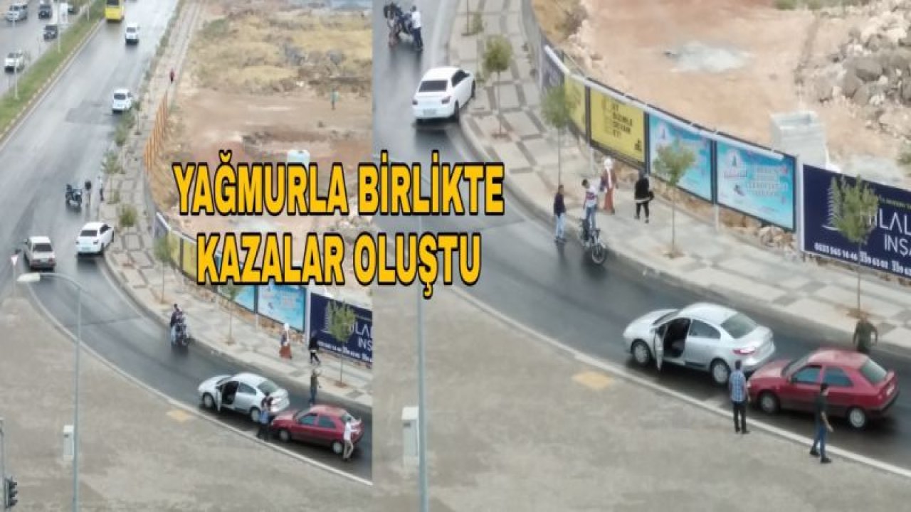 YAĞMURLA BİRLİKTE KAZALAR MEYDANA GELDİ