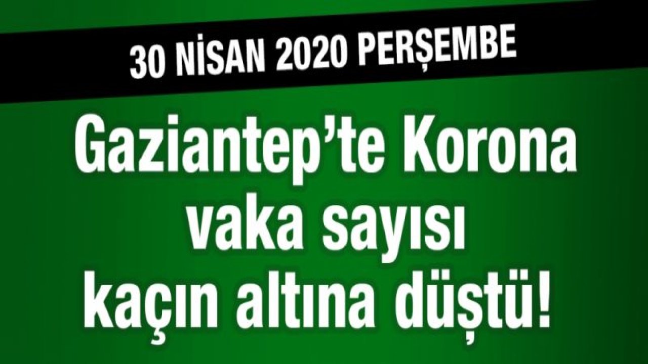 Gaziantep’te Korona vaka sayısı kaçın altına düştü! Tekli rakamlara düştü… 30 Nisan (Perşembe)