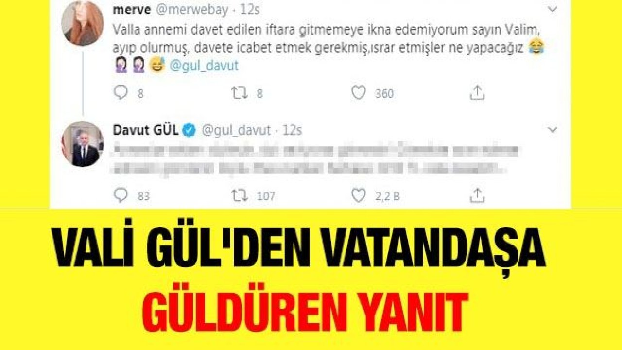 Vali Gül'den vatandaşa güldüren yanıt