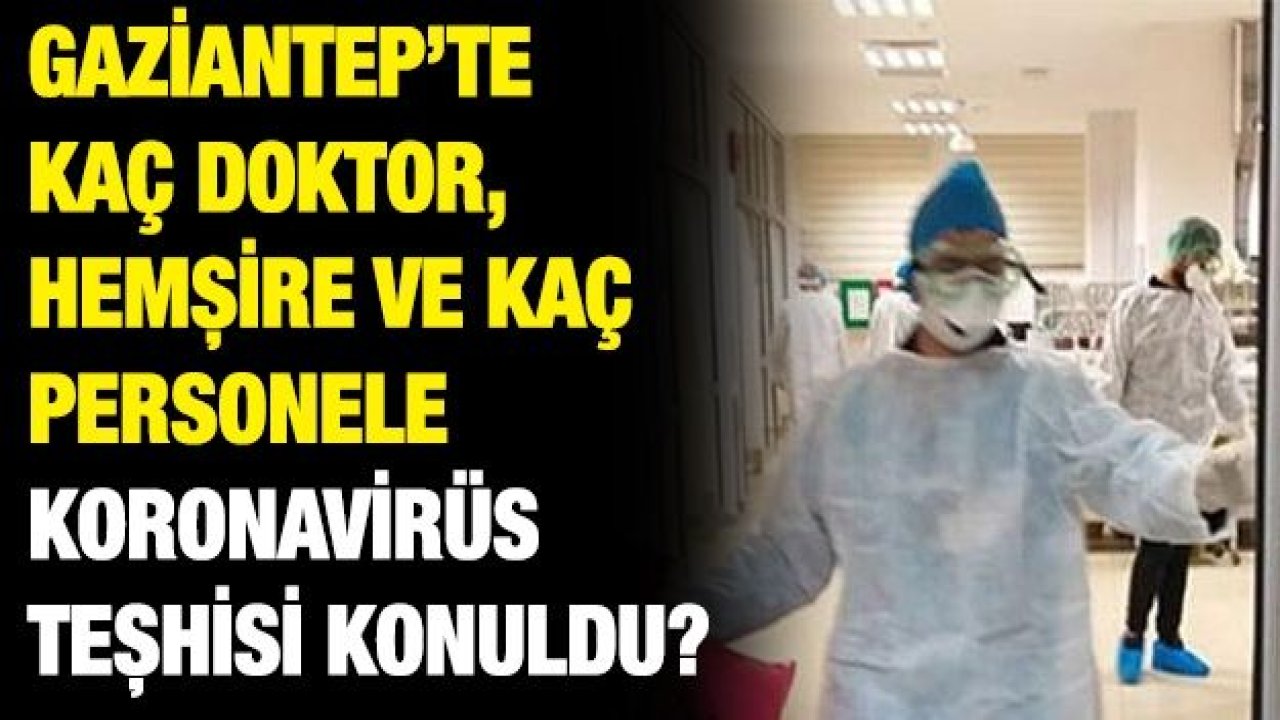 Gaziantep’te kaç doktor, hemşire ve kaç personele Koronavirüs teşhisi konuldu?