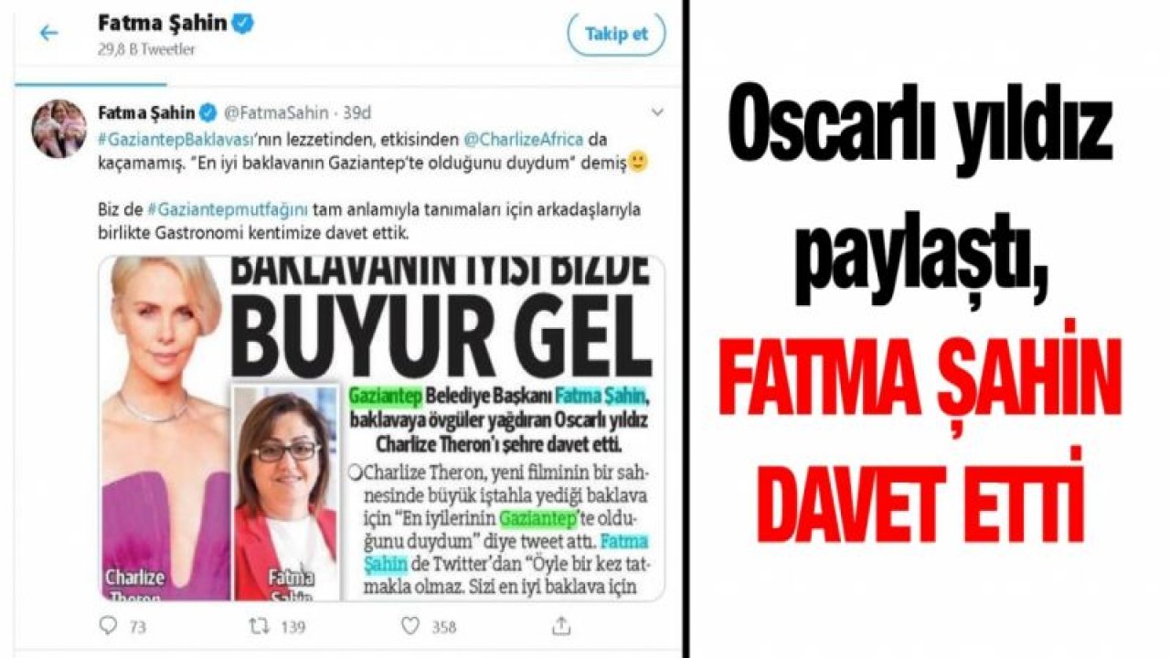 Oscarlı yıldız paylaştı, Fatma Şahin davet etti