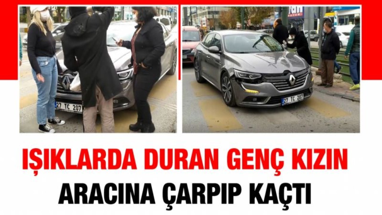 Işıklarda duran genç kızın aracına çarpıp kaçtı