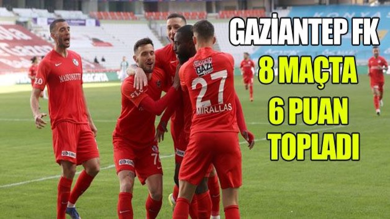 Gaziantep FK 8 maçta 6 puan topladı