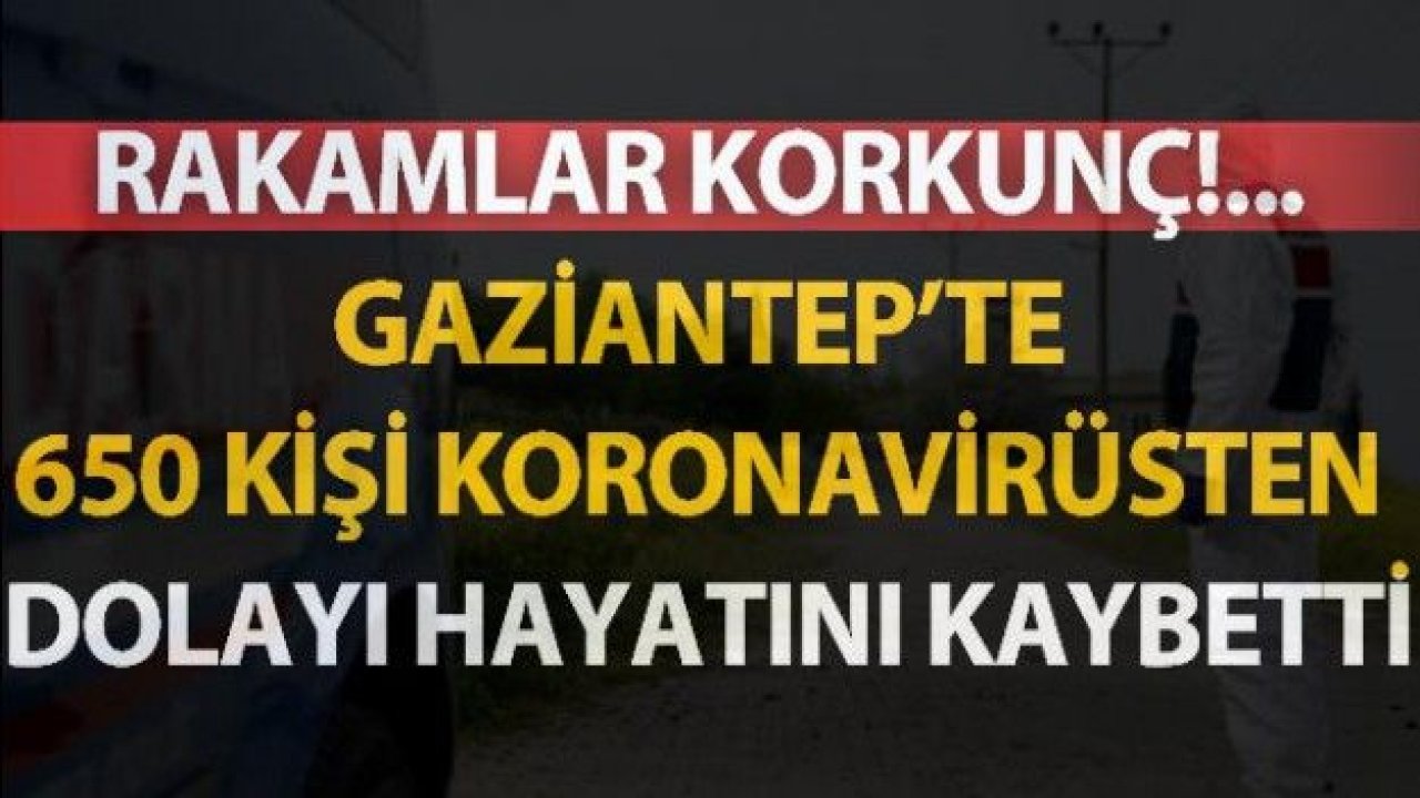 Gaziantep'te 650 kişi koronavirüsten dolayı hayatını kaybetti