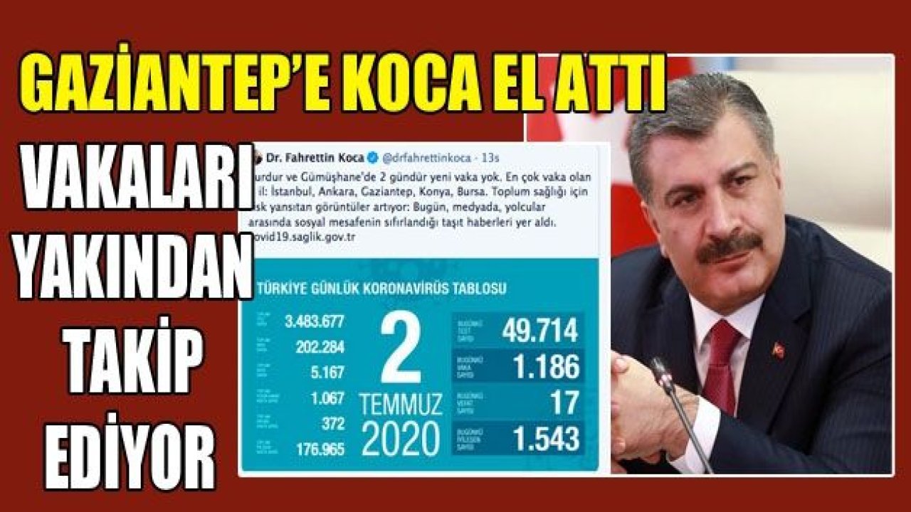 GAZİANTEP'E BAKAN KOCA EL ATTI