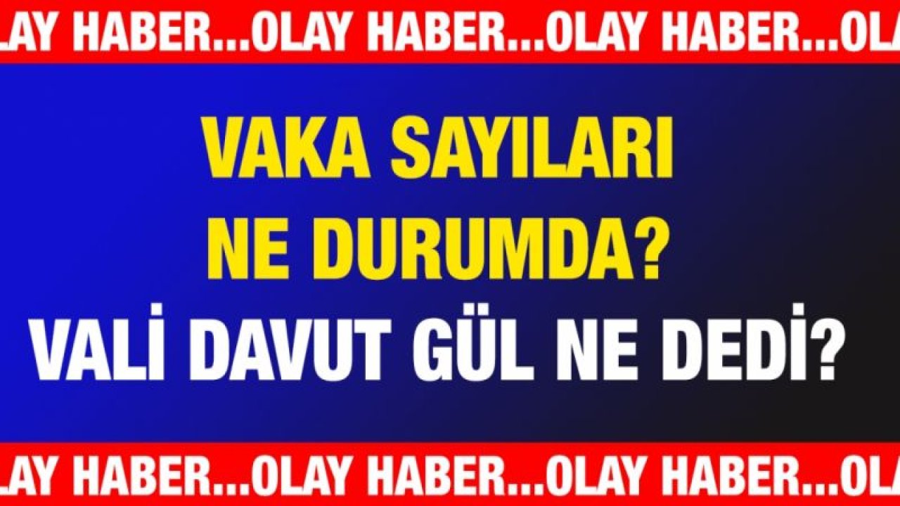 Vaka sayıları ne durumda? Vali Davut Gül ne dedi?