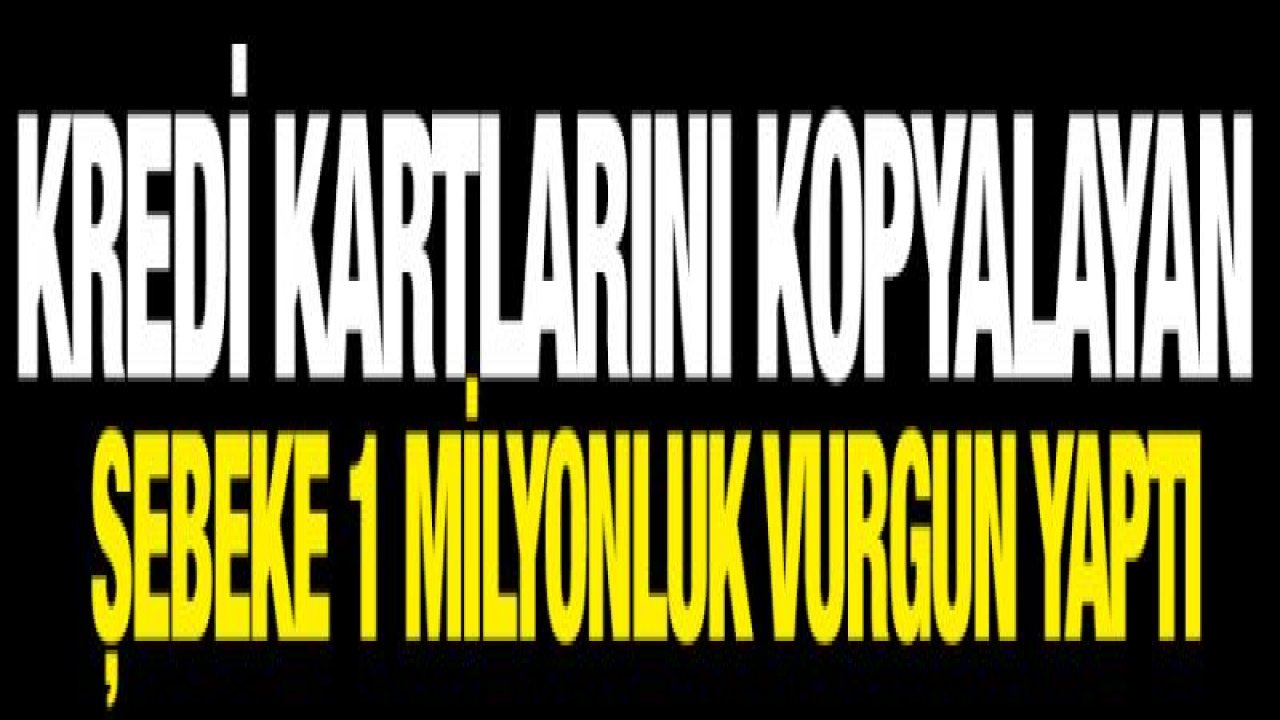 Kredi kartlarını kopyalayan şebeke 1 milyonluk vurgun yaptı