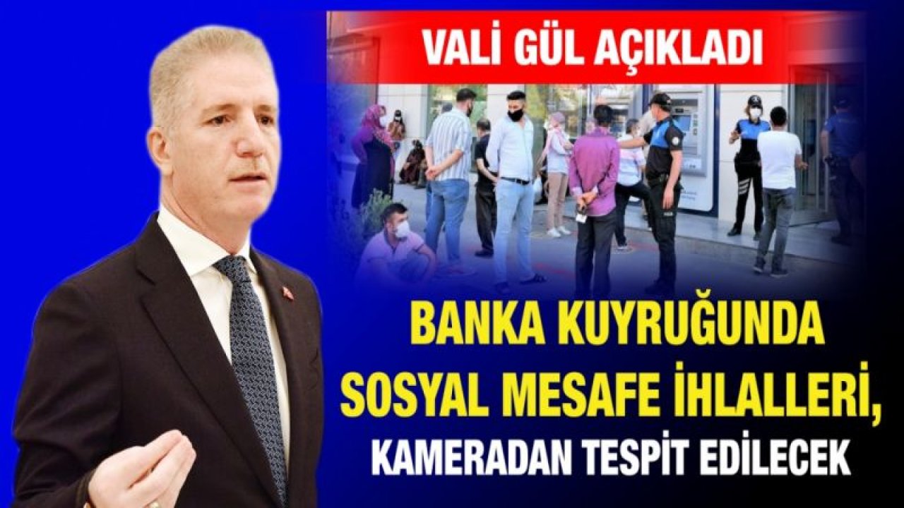 Banka kuyruğunda sosyal mesafe ihlalleri, kameradan tespit edilecek