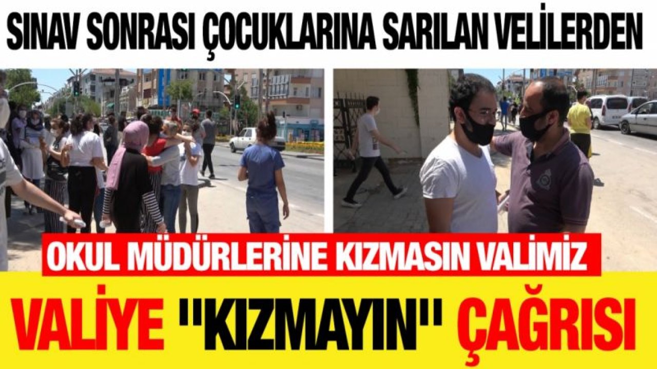 Sınav sonrası çocuklarına sarılan velilerden valiye "kızmayın" çağrısı