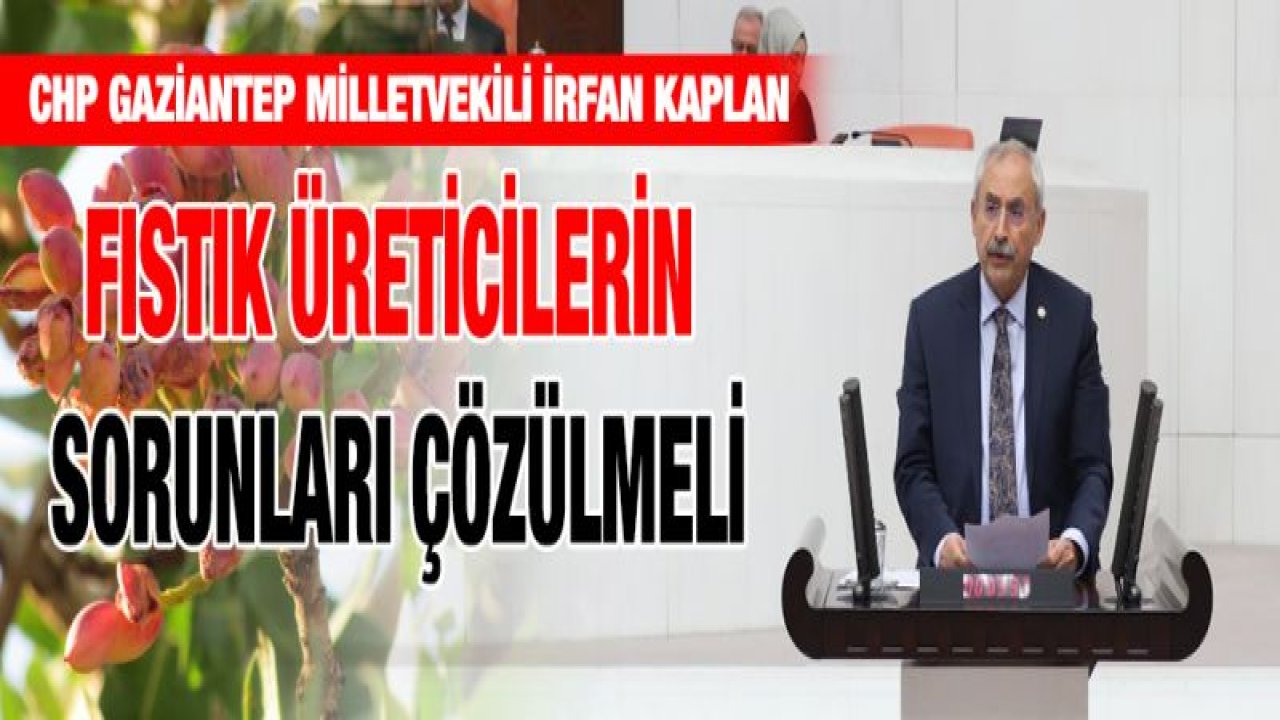 KAPLAN - "ANTEP FISTIĞI TABAN FİYATLARI BELİRLENMELİ, ÜRETİCİ MAĞDUR EDİLMEMELİ"