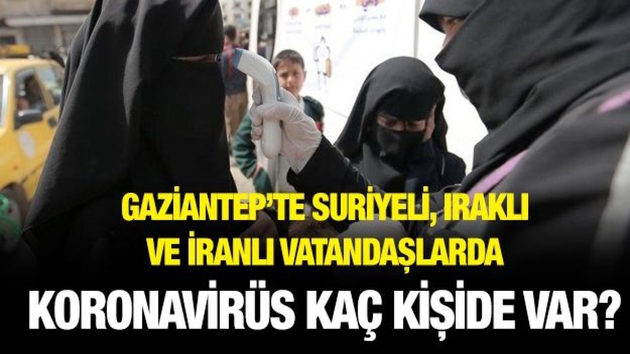 Gaziantep’te Suriyeli, Iraklı ve İranlı vatandaşlarda koronavirüs kaç kişide var?