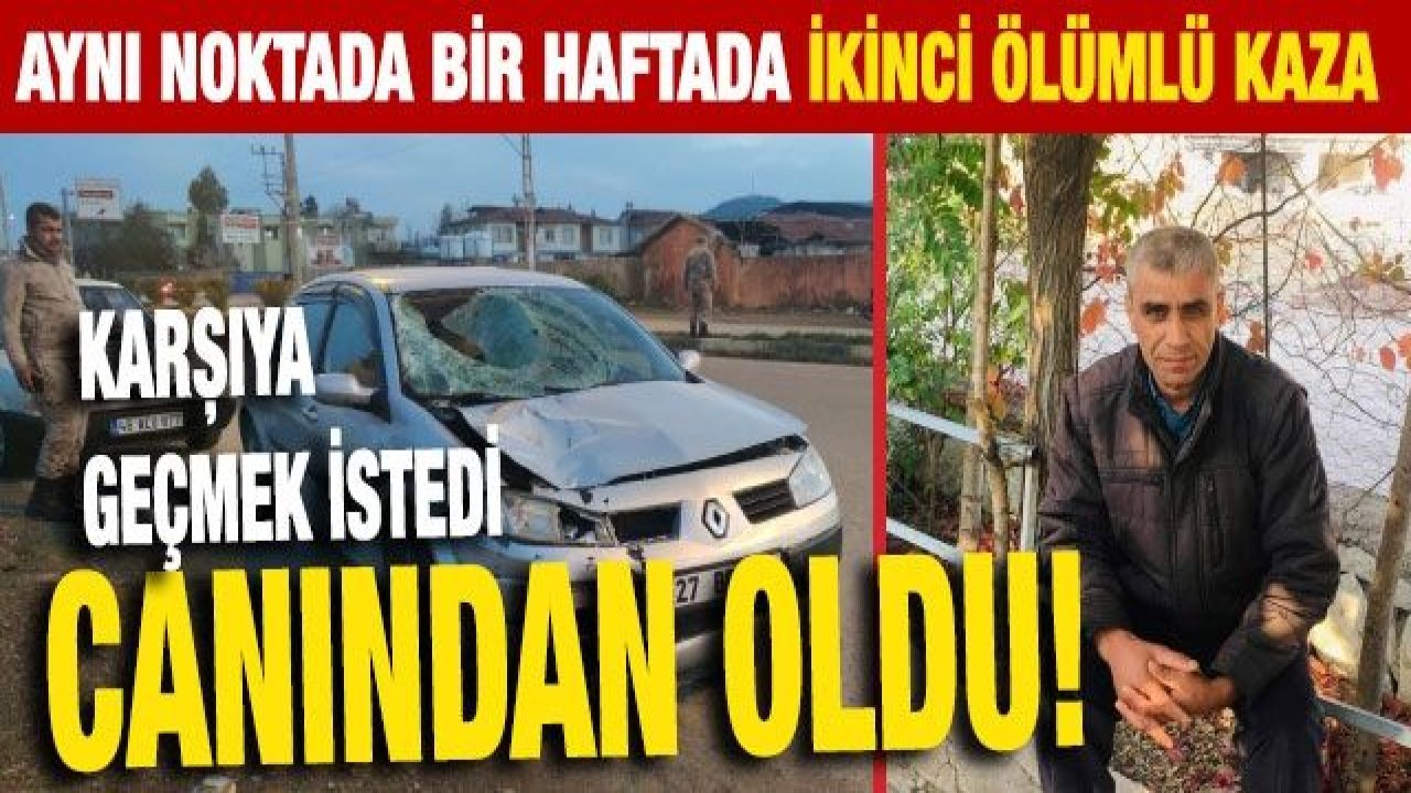 Yolun karşısına geçmek isterken canından oldu