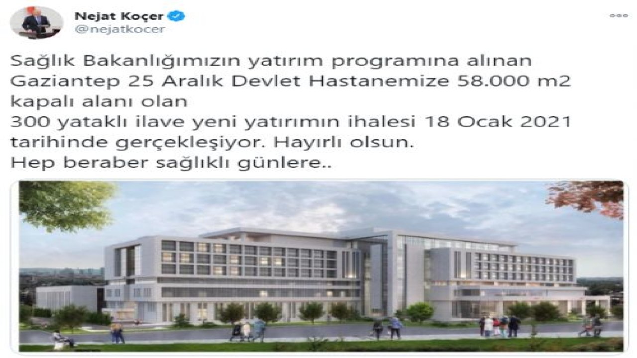 25 Aralık Devlet Hastanesi ile ilgili önemli gelişme