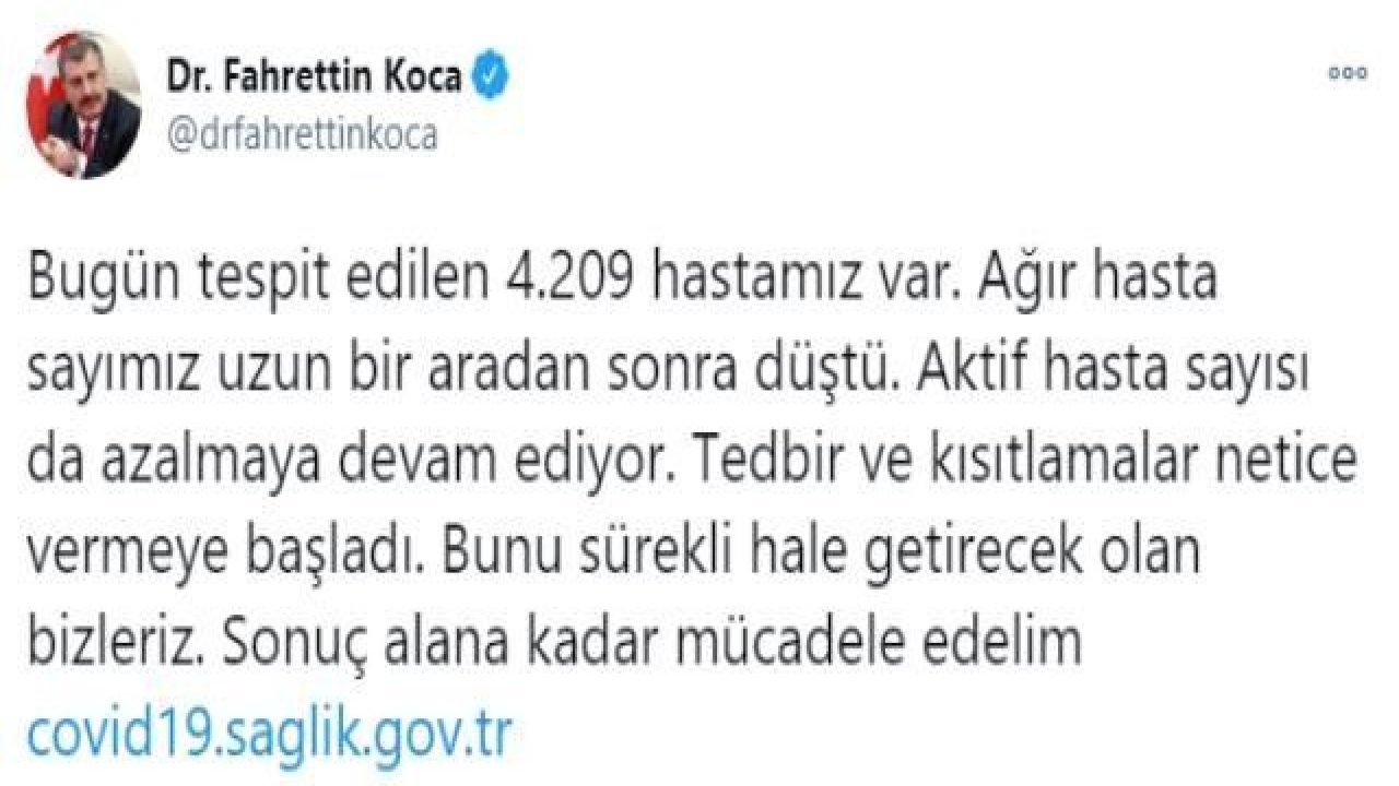 Sağlık Bakanı Fahrettin Koca'dan umutlandıran koronavirüs açıklaması: Netice vermeye başladı